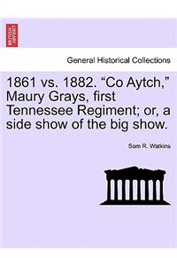 1861 vs. 1882. Co Aytch, Maury Grays, First Tennessee Regiment; Or, a Side Show of the Big Show.