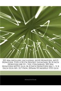 Articles on 203 MM Artillery, Including: M110 Howitzer, M115 Howitzer, Type 4 20 CM Rocket Launcher, Bl 8 Inch Howitzer Mk VI a VIII, Columbiad, 203 M