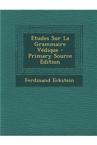 Etudes Sur La Grammaire Védique - Primary Source Edition