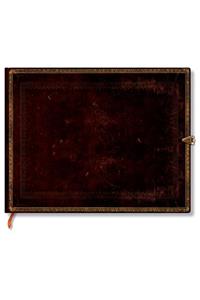 Black Moroccan (Old Leather Collection) Unlined Guest Book