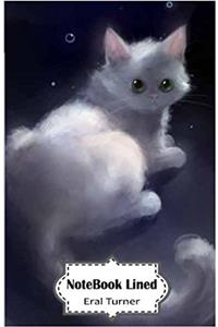 Notebook Lined White Cat