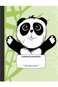 Panda Bear Composition Notebook, 4x4 Quad Rule Graph Paper: 100 Sheets / 200 Pages, 9-3/4