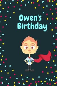 Owen's Birthday Cute Hero Gift _ Notebook