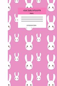 Wide Ruled Rabbit Notebook Composition Book
