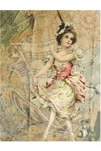 Victorian Girl Dancing Notebook Journal 200 Pages Composition Book