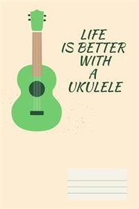 Life Is Better with a Ukulele Graph Journal 150 Sheets, 6