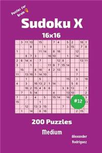 Sudoku X Puzzles - 200 Medium 16x16 vol.12