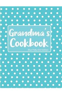 Grandma's Cookbook Blue Polka Dot Edition