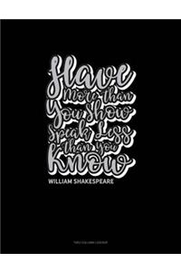 Have More Than You Show, Speak Less Than You Know: Two Column Ledger