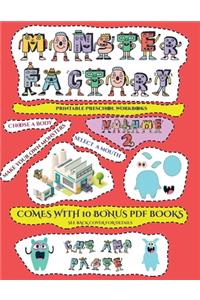 Printable Preschool Workbooks (Cut and paste Monster Factory - Volume 2)
