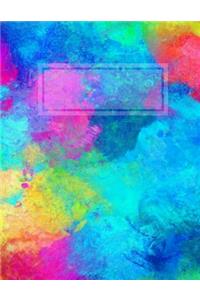 Rainbow Paint Effect Composition Book Wide College Ruled 200 pages / 100 sheets 8.5 x 11 inches