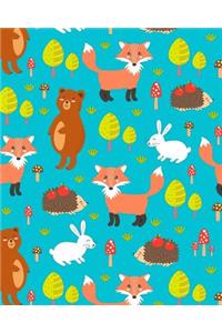 Bullet Journal Notebook Cute Foxes, Rabbits and Bears Pattern 4