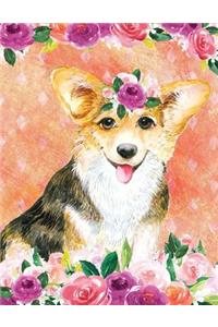 My Big Fat Journal Notebook For Dog Lovers Corgi In Flowers