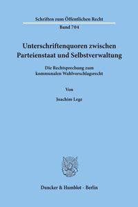 Unterschriftenquoren Zwischen Parteienstaat Und Selbstverwaltung