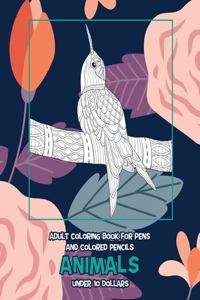 Adult Coloring Book for Pens and Colored Pencils - Animals - Under 10 Dollars