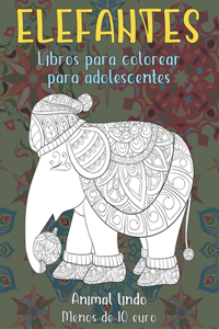 Libros para colorear para adolescentes - Menos de 10 euro - Animal lindo - Elefantes