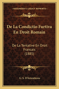 De La Condictio Furtiva En Droit Romain