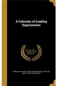 Calendar of Leading Experiments