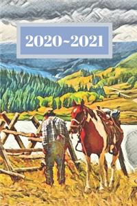 A Man & His Horse Dated Calendar Planner 2 years To-Do Lists, Tasks, Notes Appointments