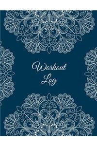 Workout Log: Classic Art Mandala, 2019 Weekly Meal and Workout Planner and Grocery List 8.5