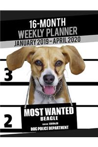 2019-2020 Weekly Planner - Most Wanted Beagle