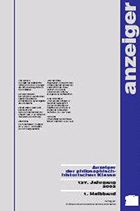 Anzeiger Der Philosophisch-Historischen Klasse Der Osterreichischen Akademie Der Wissenschaften