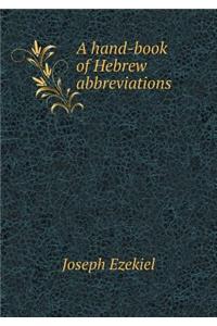 A hand-book of Hebrew abbreviations