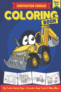 Construction Vehicles Coloring Book