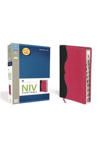 Study Bible-NIV-Personal Size: New International Version, Charcoal/Pink, Italian Duo-Tone, Personal Size