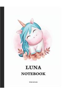 Luna Wide Ruled Notebook