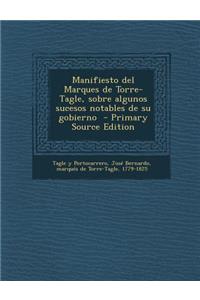 Manifiesto del Marques de Torre-Tagle, Sobre Algunos Sucesos Notables de Su Gobierno