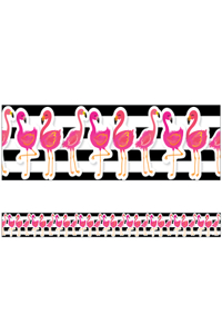 Simply Stylish Tropical Flamingos Straight Bulletin Board Borders