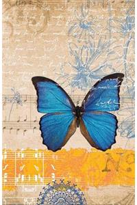 Vintage Butterfly Blank Journal Notebook, 4x4 Quad Rule Graph Paper: 100 Sheets / 200 Pages, 5.5 X 8.5