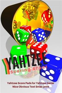 Yahtzee Scoring Sheet