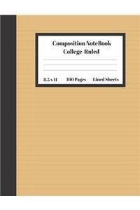 Composition Notebook College Ruled Lined Sheets