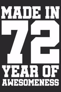 Made in 72 Year of Awesomeness