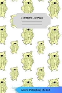 Dog Sloth Theme Wide Ruled Line Paper