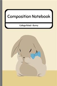 Composition Notebook College Ruled - Bunny