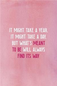 It Might Take A Year, It Might Take A Day, But What's Meant To Be Will Always Find Its Way
