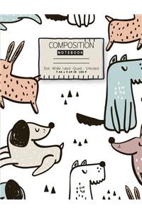 Composition notebook Dot -Wide ruled -Quad - Unruled