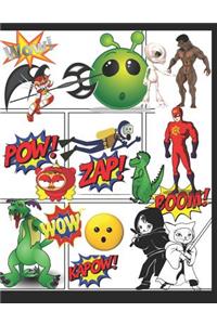 Blank Comic Book Paper: 120 Comic Style Paper Large 8.5x11 Pages to Create Own Cartoon Characters and Stories