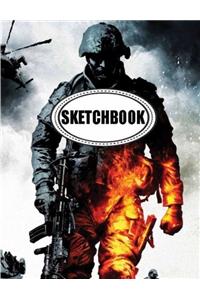 Sketchbook : Military: 120 Pages of 8.5 x 11 Blank Paper for Drawing, Doodling or Sketching (Sketchbooks)