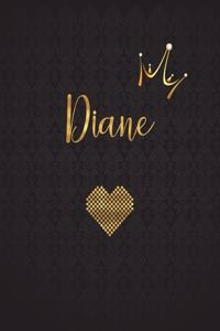 Diane: Personalized Black XL Journal with Gold Lettering, Girl Names/Initials 8.5x11, Journal Notebook with 110 Inspirational Quotes, Journals to Write in 