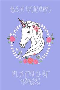 Be a Unicorn in a Field of Horses Journal (Blue)
