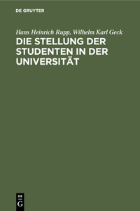 Die Stellung Der Studenten in Der Universität