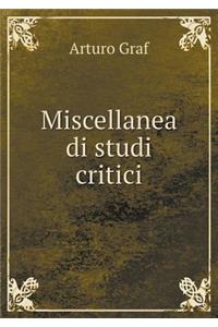 Miscellanea di studi critici