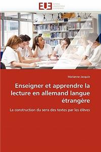 Enseigner Et Apprendre La Lecture En Allemand Langue Étrangère