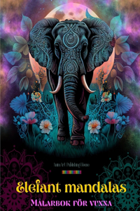 Elefant mandalas Målarbok för vuxna Antistress och lugnande design som uppmuntrar till kreativitet