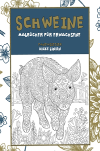 Malbucher fur Erwachsene - Dicke Linien - Fantasietier - Schweine