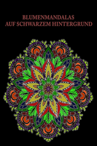 Blumenmandalas auf schwarzem Hintergrund